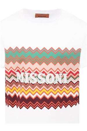 t-shirt in cotone bianco MISSONI KIDS | MW8Q81J0177100MC